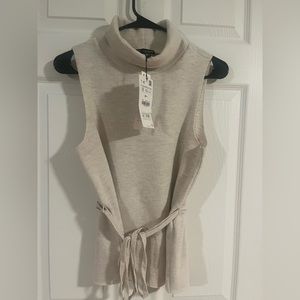NWT Zara turtleneck sweater tank with tie